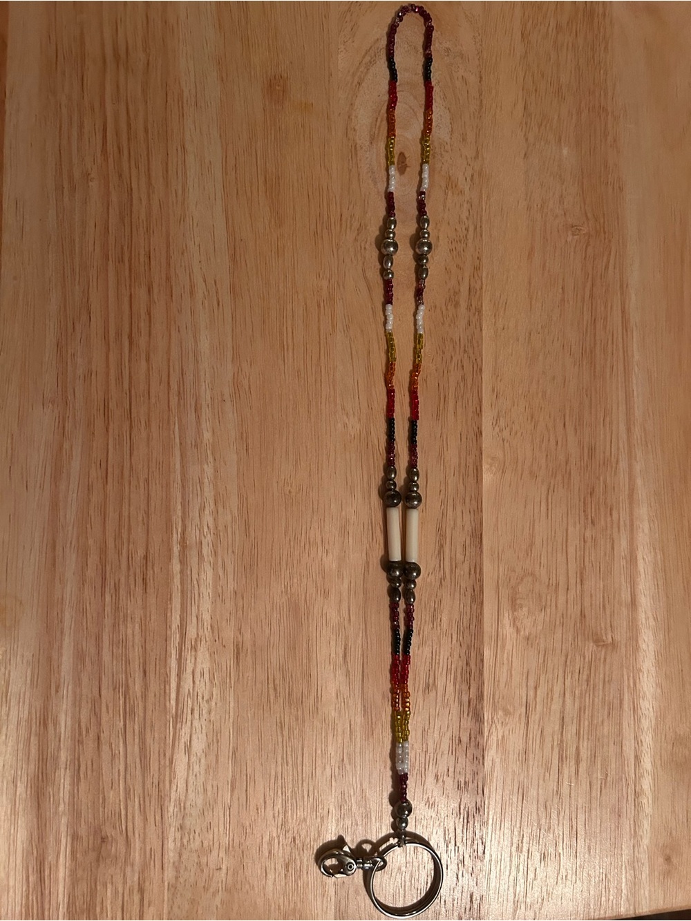 Handmade Native American Beaded Multicolor Lanyard